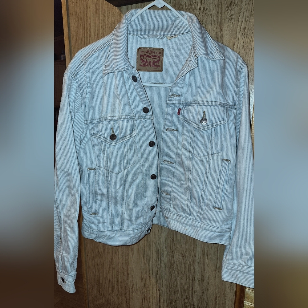 Levi's Blue Striped Jean Jacket